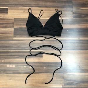 Black Wrap Bralette Size Small from Forever 21